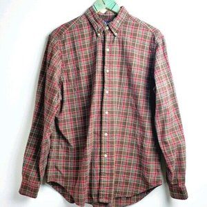 Ralph Lauren Blue Label Classic Plaid Long Sleeve Button Down Shirt Sz 16.5 L